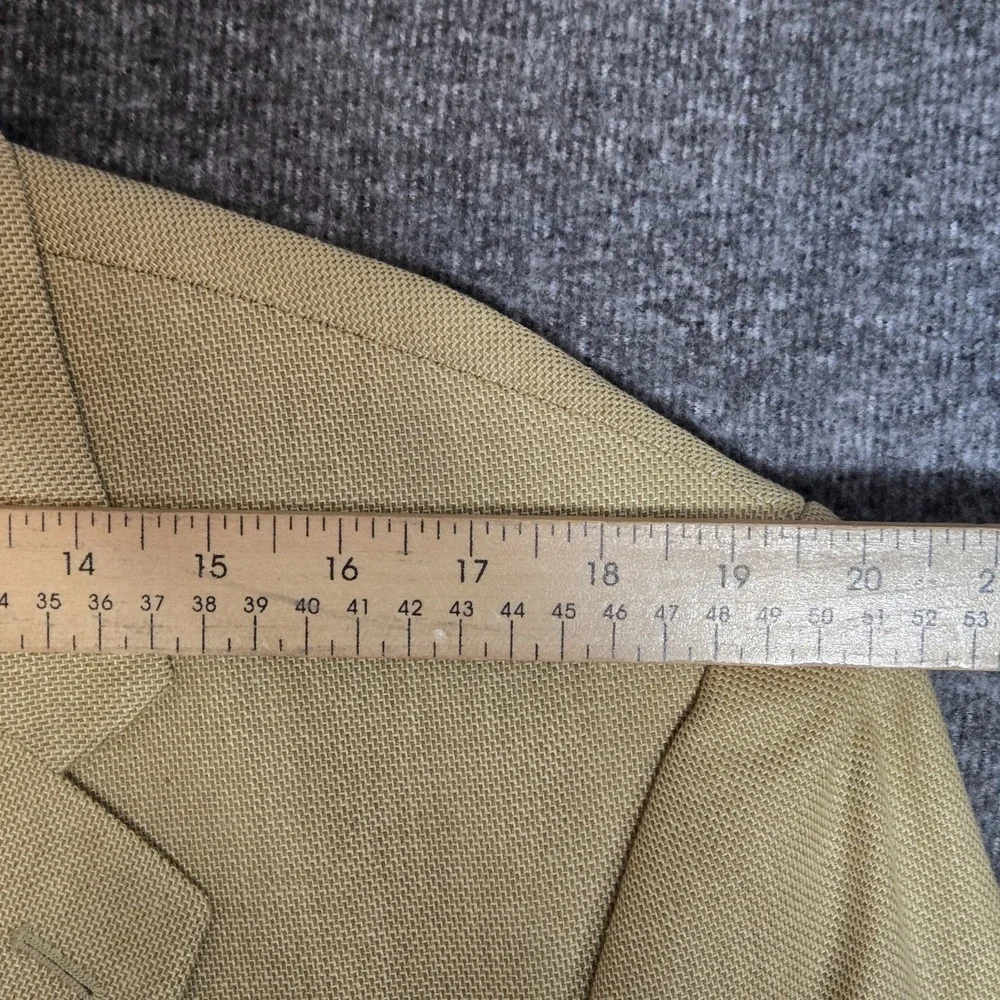 Lands' End Men's Silk‎ Wool 2-Button Blazer Jacket Beige 43R
